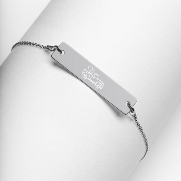 Love – Engraved Silver Bar Chain Necklace 7