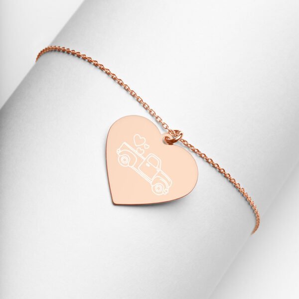 Engraved Silver Heart Necklace 9