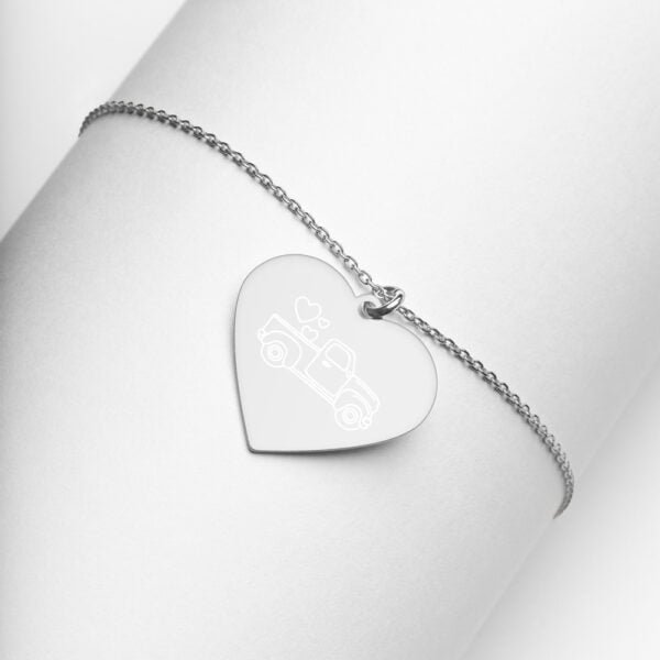 Engraved Silver Heart Necklace 13