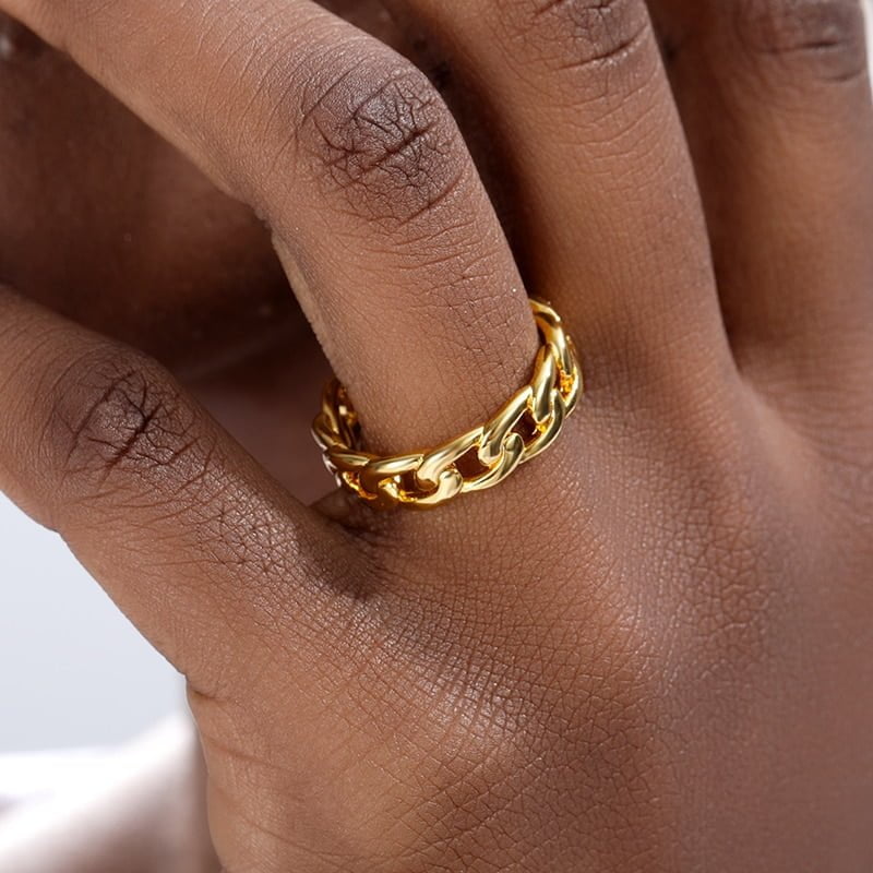 Women's stainless steel chain rings - Image 8