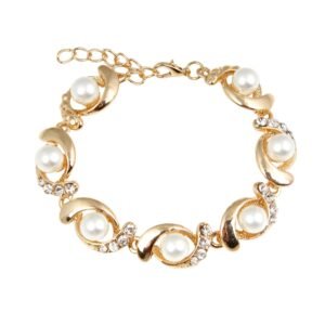 Adjustable rhinestone bead bracelet for women and girls