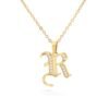 Necklace pendant initial letter in stainless steel for women 14