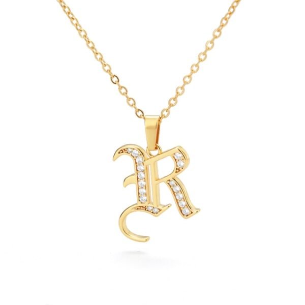 Necklace pendant initial letter in stainless steel for women 8