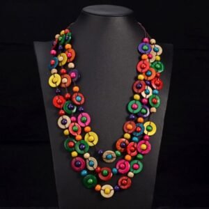 Ethnic necklace of multilayered beads bohemian style 3