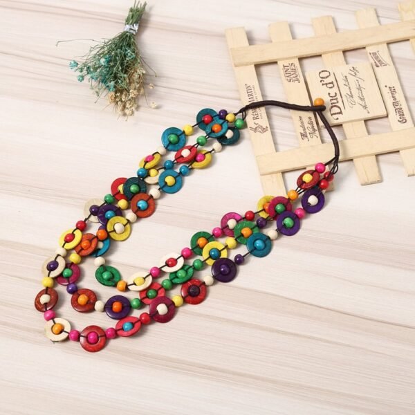 Ethnic necklace of multilayered beads bohemian style 7
