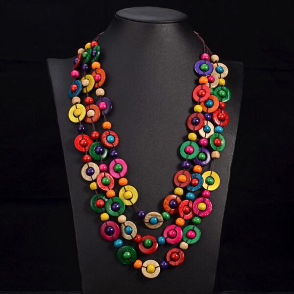 Ethnic necklace of multilayered beads bohemian style 6