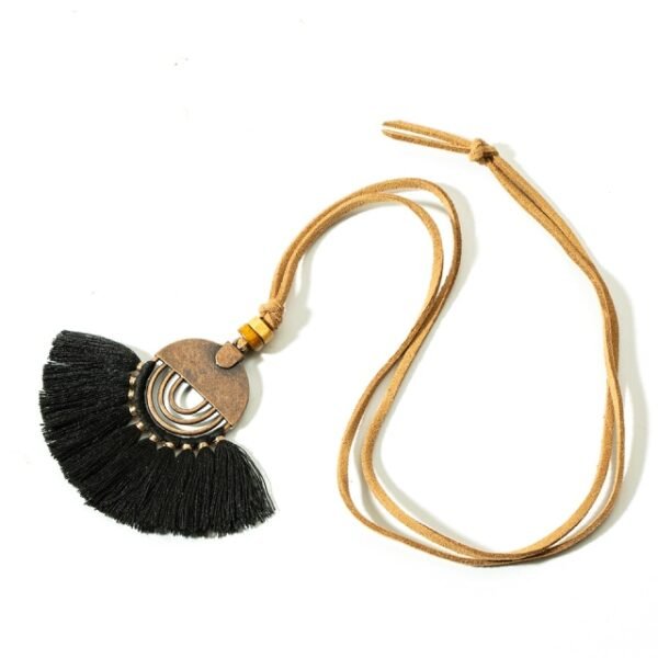 Leather charm pendant necklace for women 4