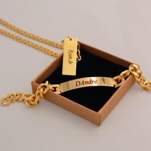 Personalized necklace and bracelet set for women and men