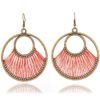 Boho ethnic earrings in round wire for women 11