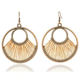 Boho ethnic earrings in round wire for women