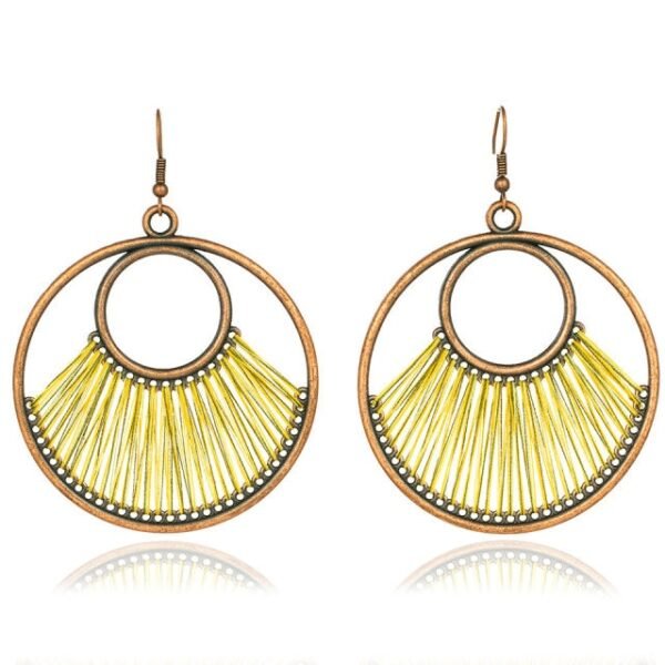 Boho ethnic earrings in round wire for women 7