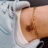 Stainless steel woman’s initial anklet 7