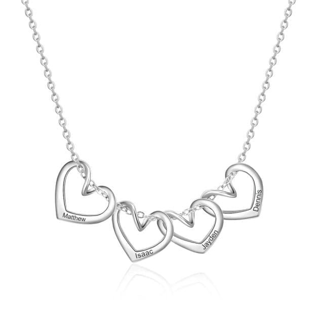 Personalized name necklace with heart-shaped pendants 7