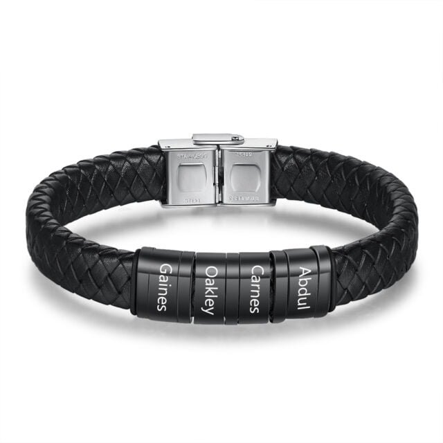 Leather bracelets personalized family 3