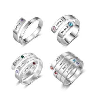 Customized rings for mothers with engraved children’s names