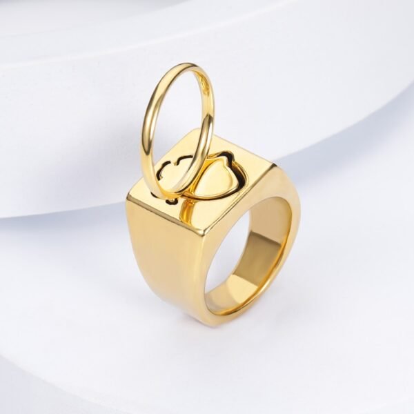Heart-shaped puzzle ring set for lovers 5