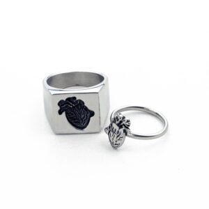 Heart-shaped puzzle ring set for lovers