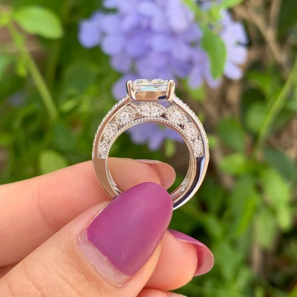 Blue premium zircon engagement ring for women 7
