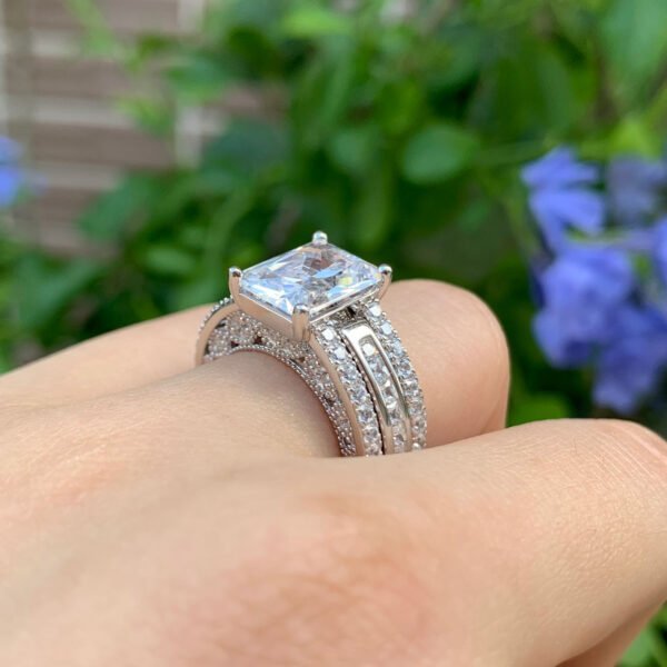 Blue premium zircon engagement ring for women 8