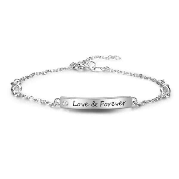 Personalized name bracelet with Infinity link chain 3