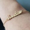 Charm bracelet – bracelet engraved name handwriting 14