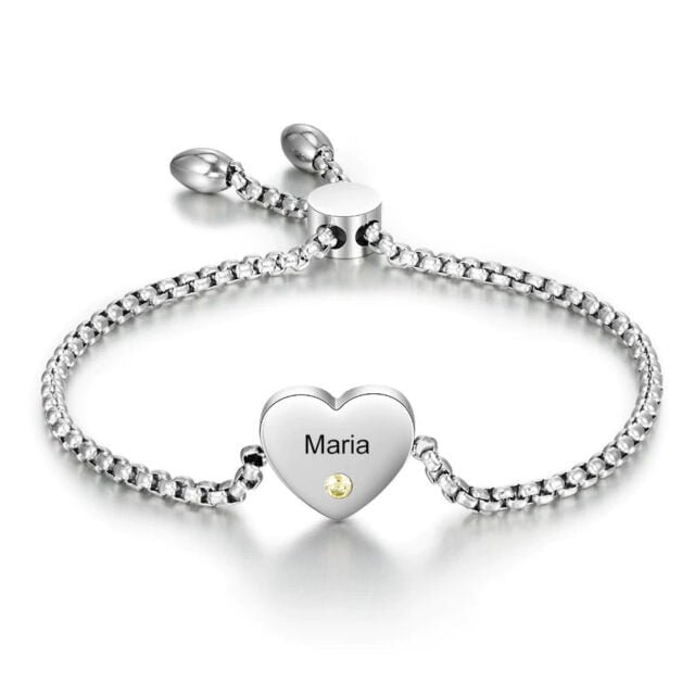 Personalized Engraved Name Heart Bracelet 3