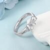 Personalized bow-shaped ring engraved with 2 names 10
