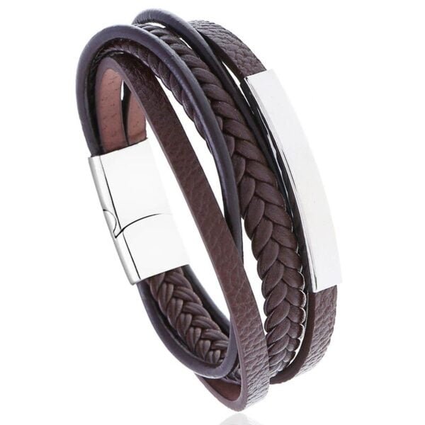 Braided and personalized leather bracelet for men 7