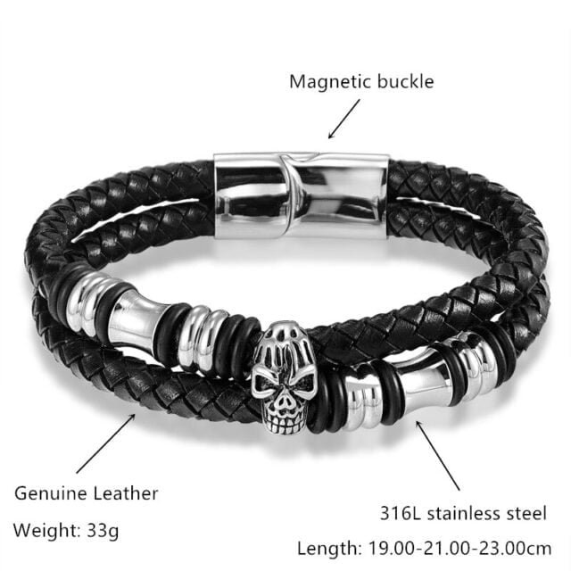 Real leather charm bracelet for men and women 4