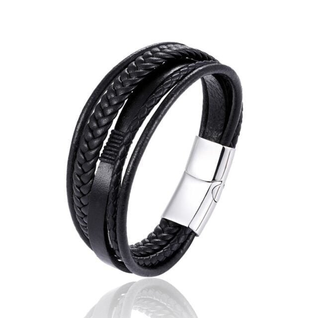 Woven leather bracelet for men 6