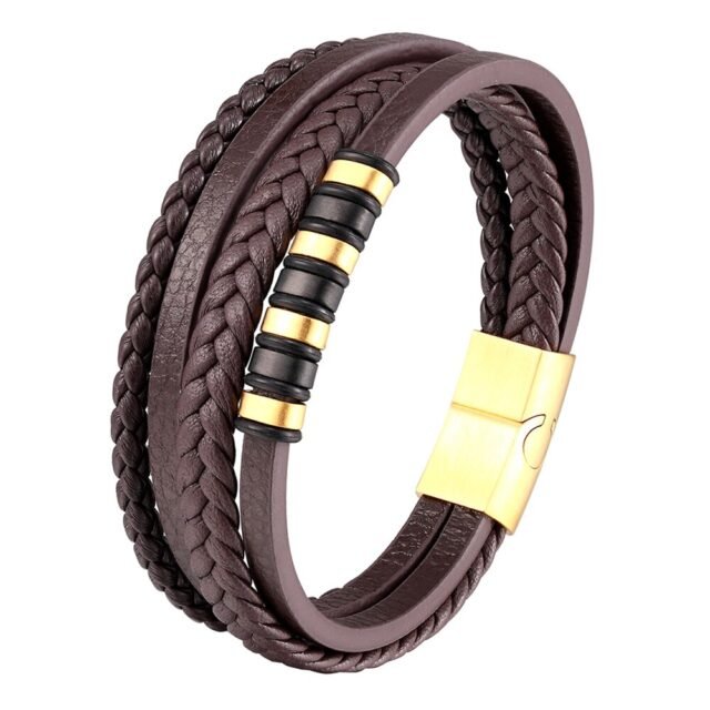 Genuine leather and stainless steel bracelet for men® 5