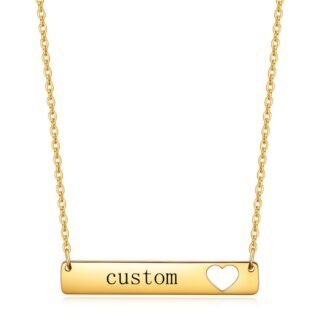 Customized necklace – hollow heart pendant for women