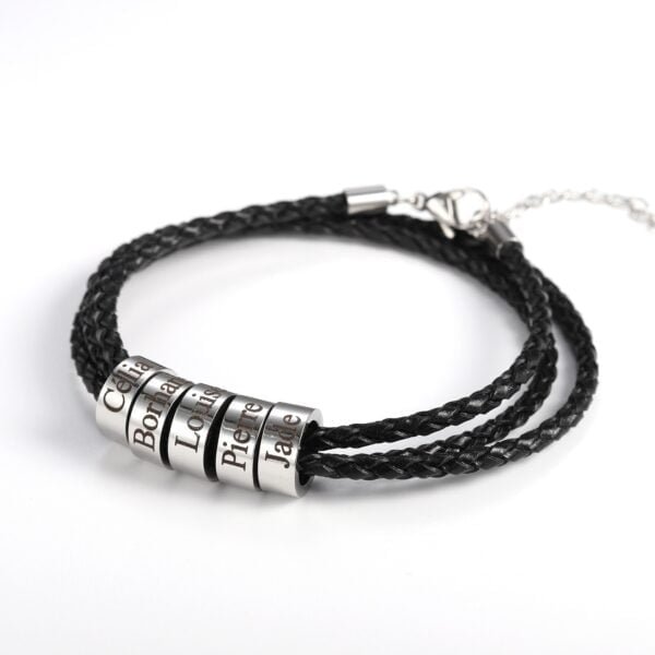 Personalized leather bracelet with multiple names - Image 7