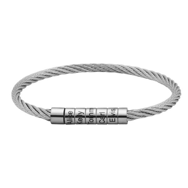 Custom multi-name cord bracelet for men 3