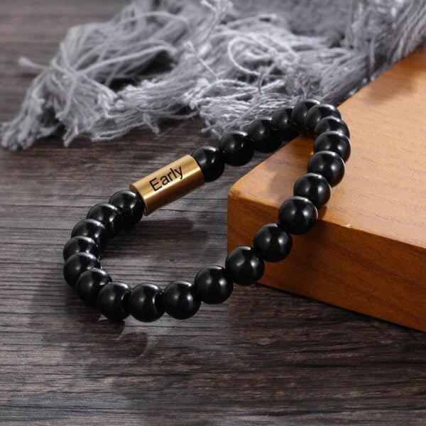 Personalized black pearl bracelet 4