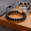 Personalized black pearl bracelet 10