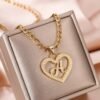 Initial Heart Pendant Necklace 13