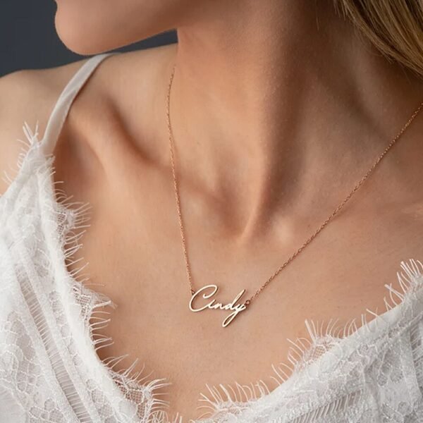 Customized calligraphy necklace for women 4
