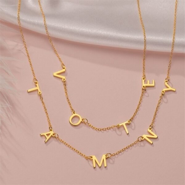 Personalized necklace with multiple letters 4