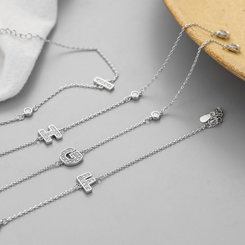 Initial letter bracelet with zircon stone 5 Initial letter bracelet with zircon stone - Image 3