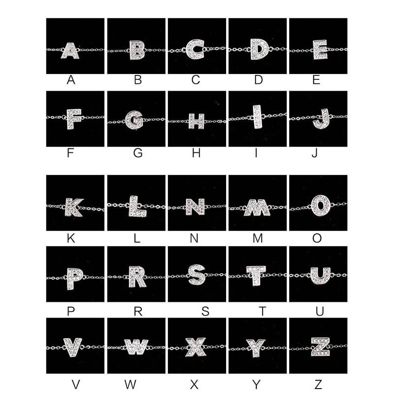 Initial letter bracelet with zircon stone 8 Initial letter bracelet with zircon stone - Image 6