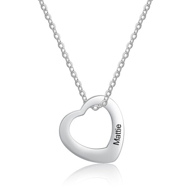 Necklace with engraved heart pendants 7