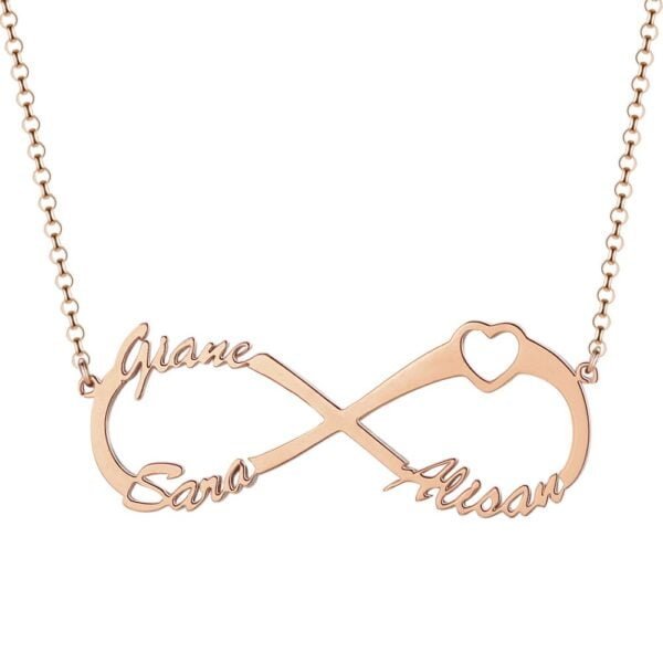 Personalized infinity necklace 3 names 7