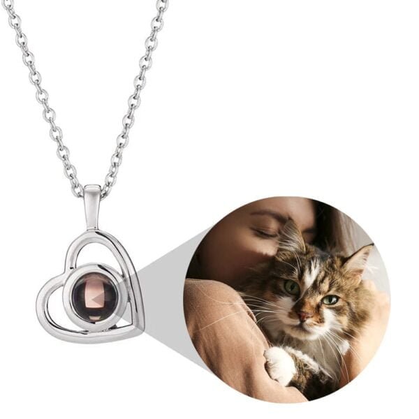 Necklace with Heart Projection Photo for women 5