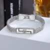 Silver chain bracelet engraved 2 names 7
