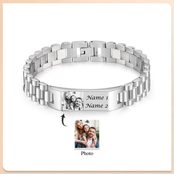Personalized 2 Names Bracelet with Photo 4