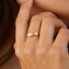 Minimalist engraved ring for women 16