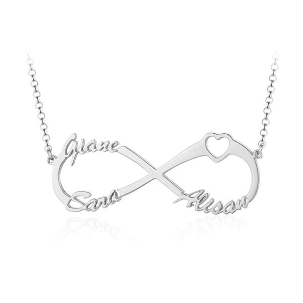 Personalized infinity necklace 3 names 3