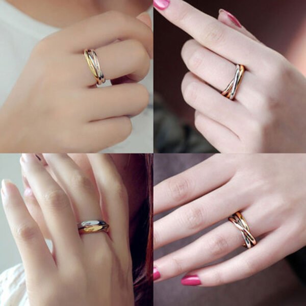 Set of 3 interlaced rings for women 8