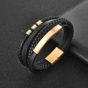 Bracelet élégant en cuir tissé pour homme 10 Bracelet élégant en cuir tissé pour homme 10